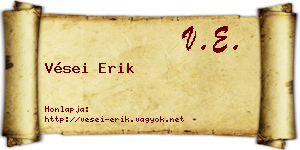 Vései Erik névjegykártya